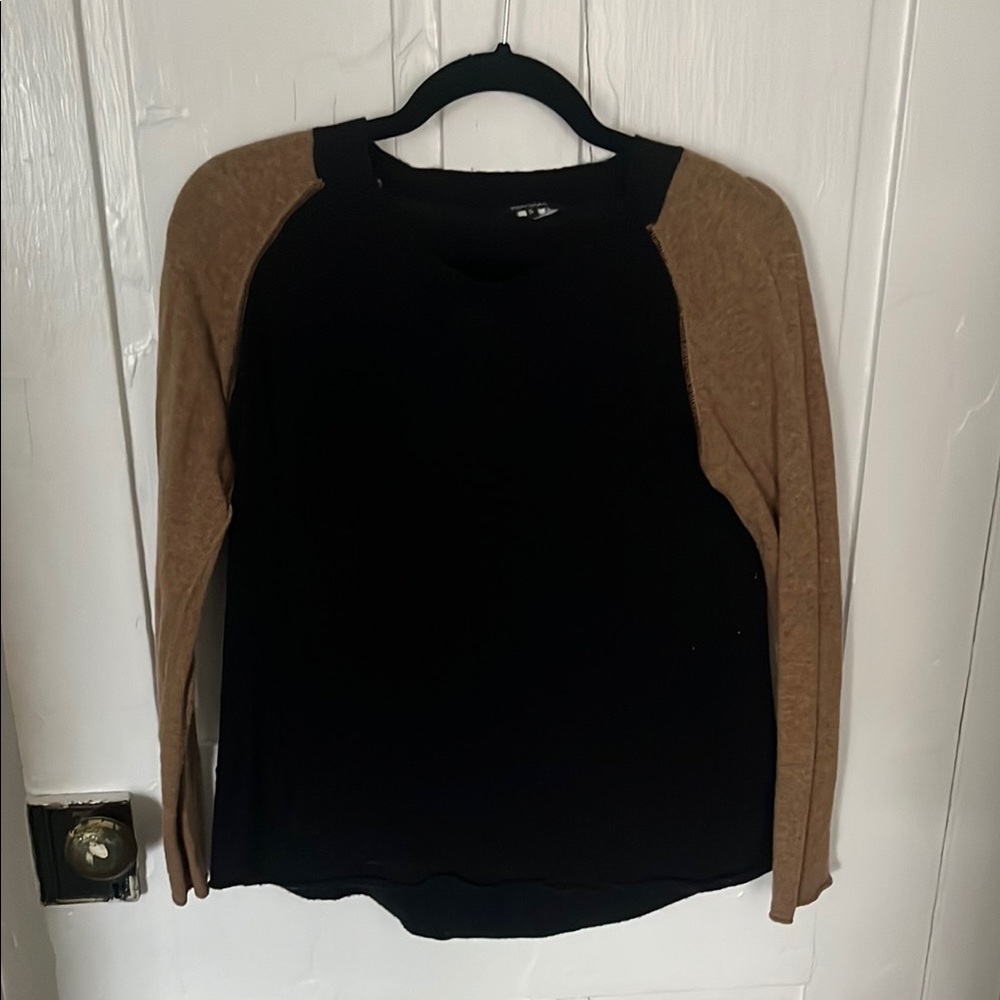 Black and Tan Long Sleeve Top